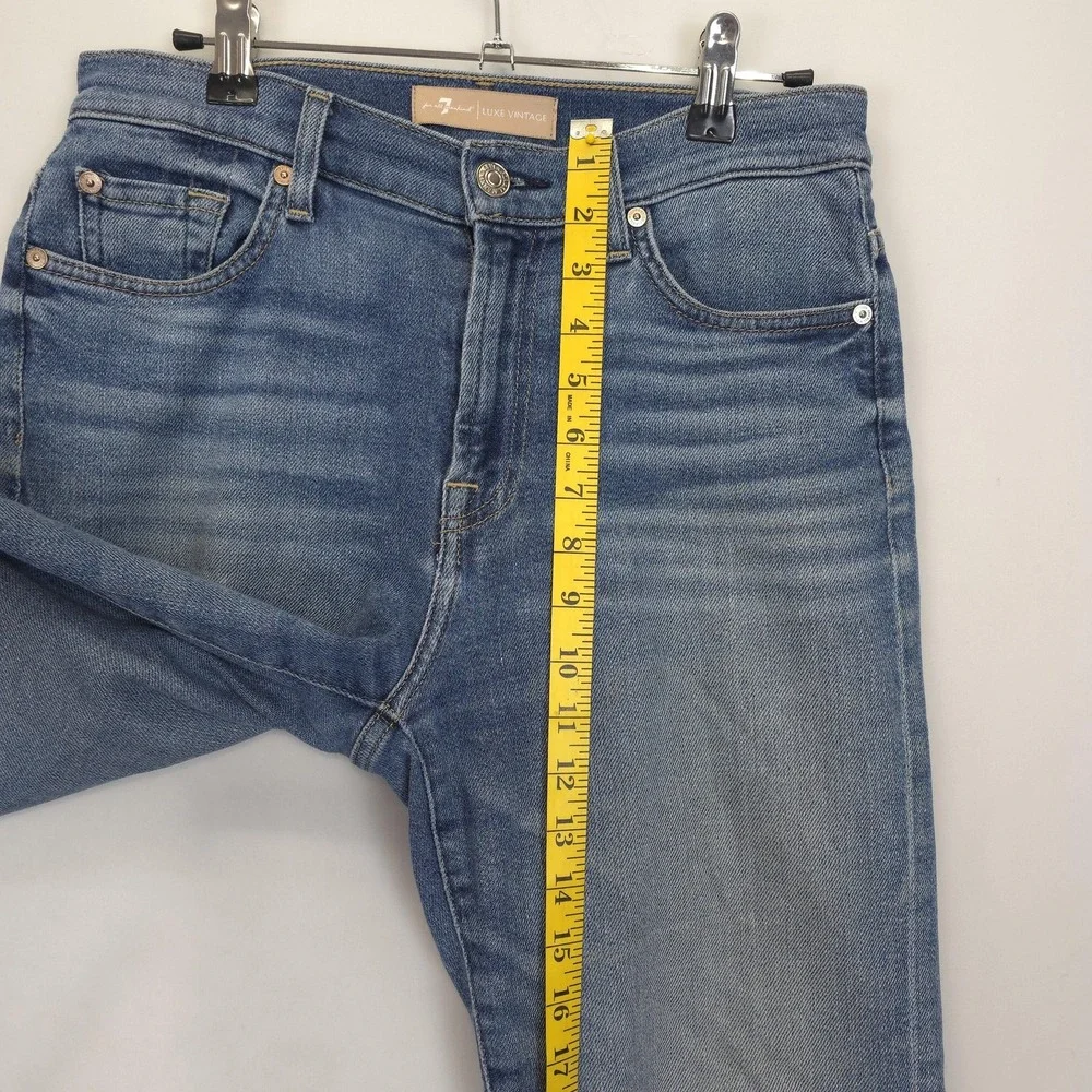 7 For All Mankind Jeans Women 27 Luxe Vintage Tapered Stretch Denim High Rise
